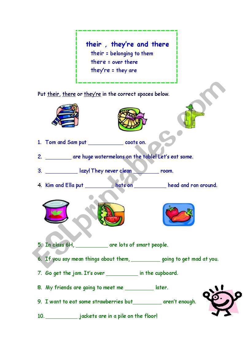 Their, theyÂ´re and there   Too, two, and to