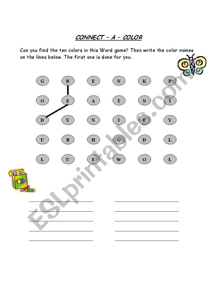 Find colors worksheet