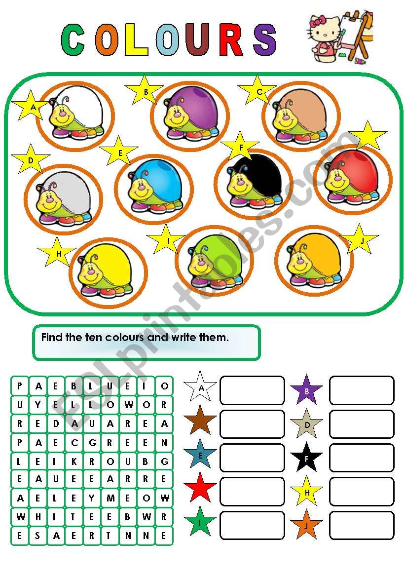 COLOURS worksheet