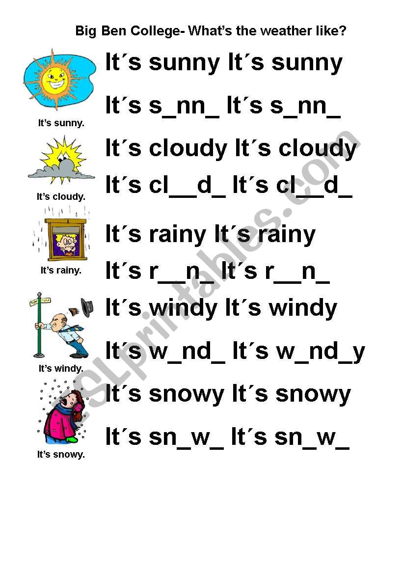 weather worksheet