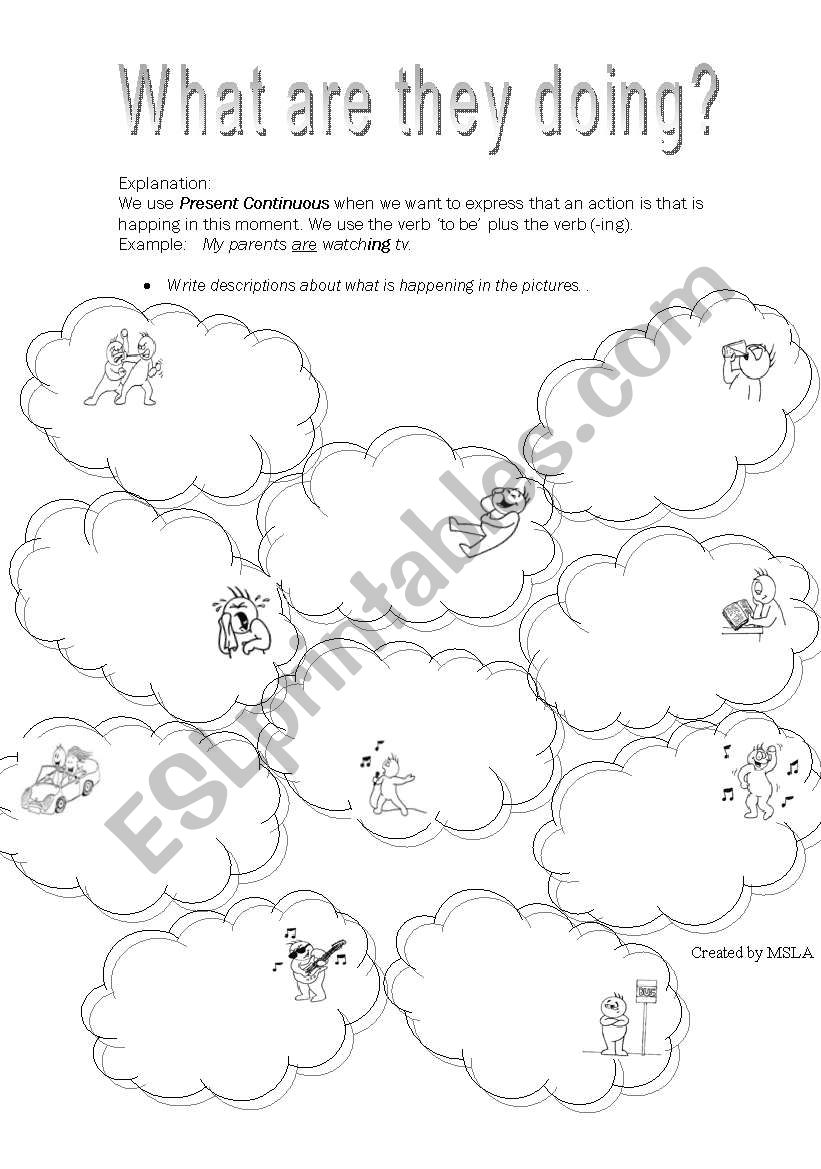 What are they doing? worksheet