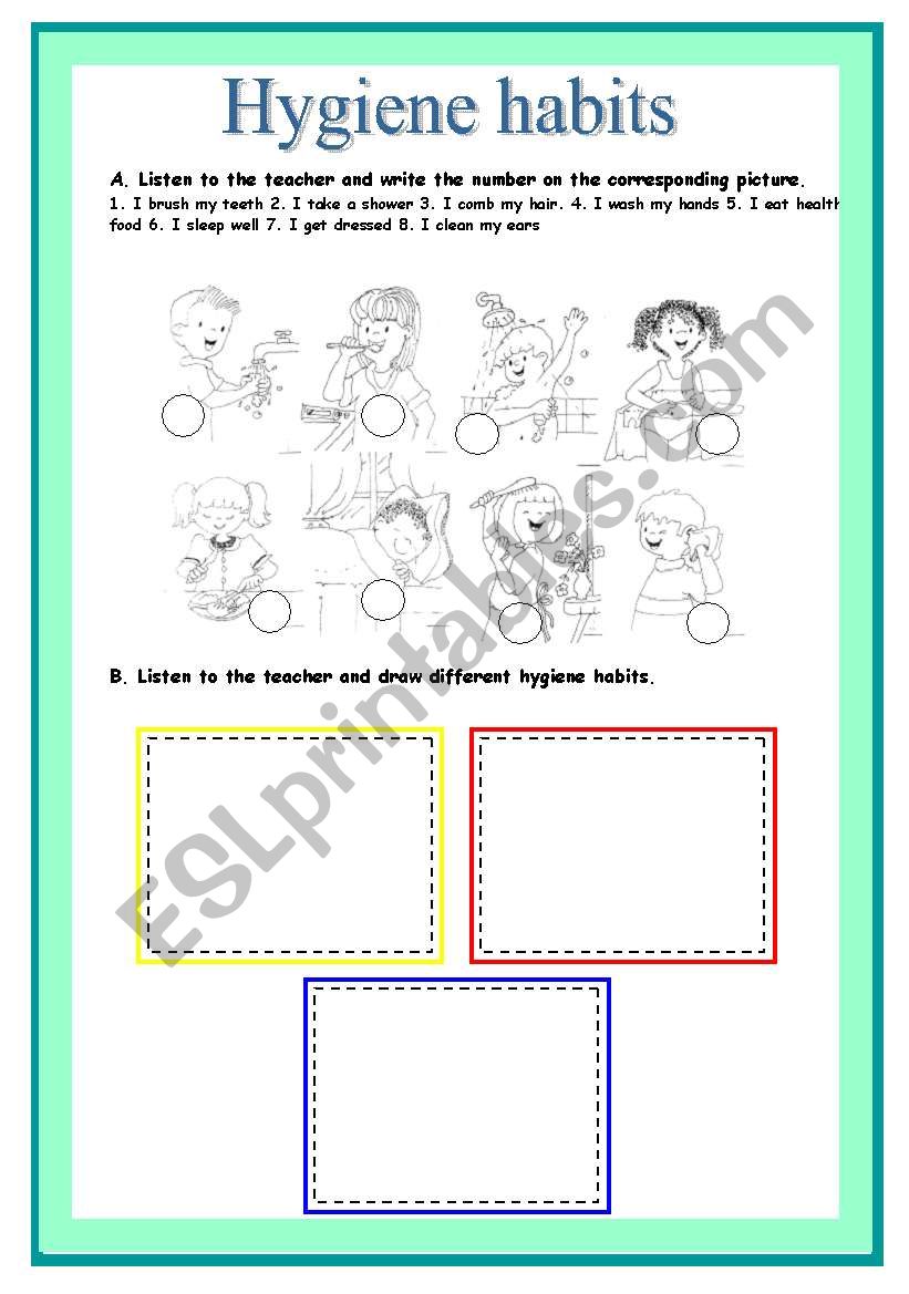 Hygiene Habits - ESL worksheet by yorleJQ