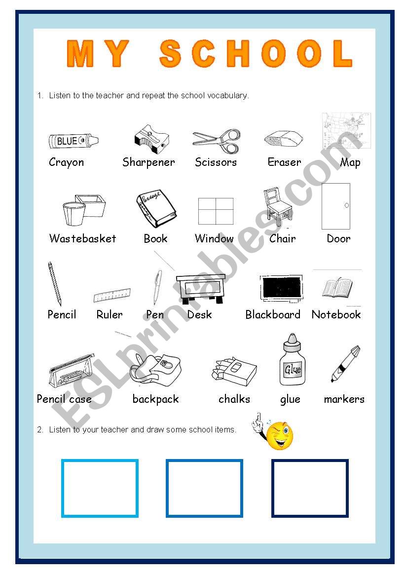 MY SCHOOL worksheet