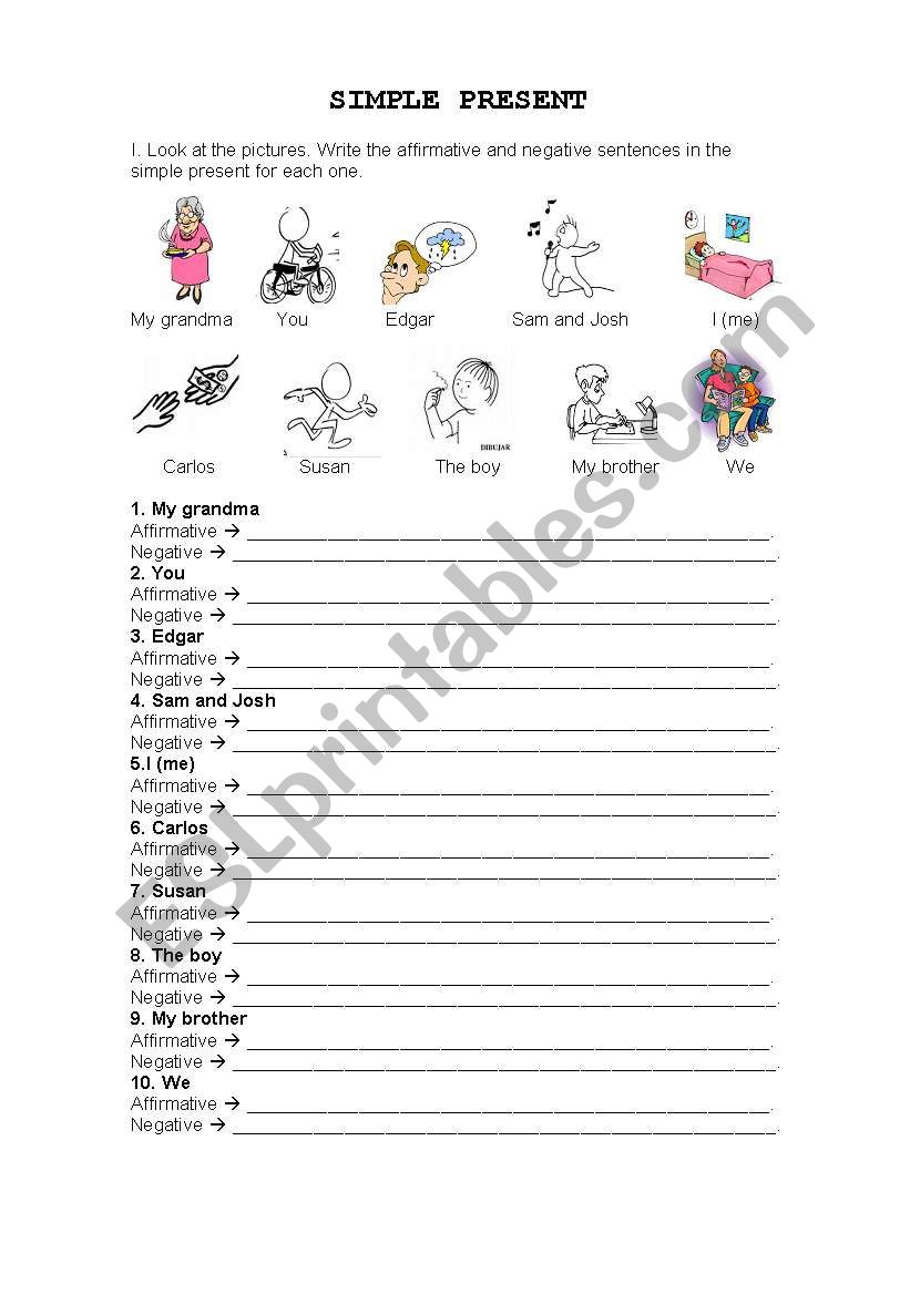 SIMPLE PRESENT worksheet