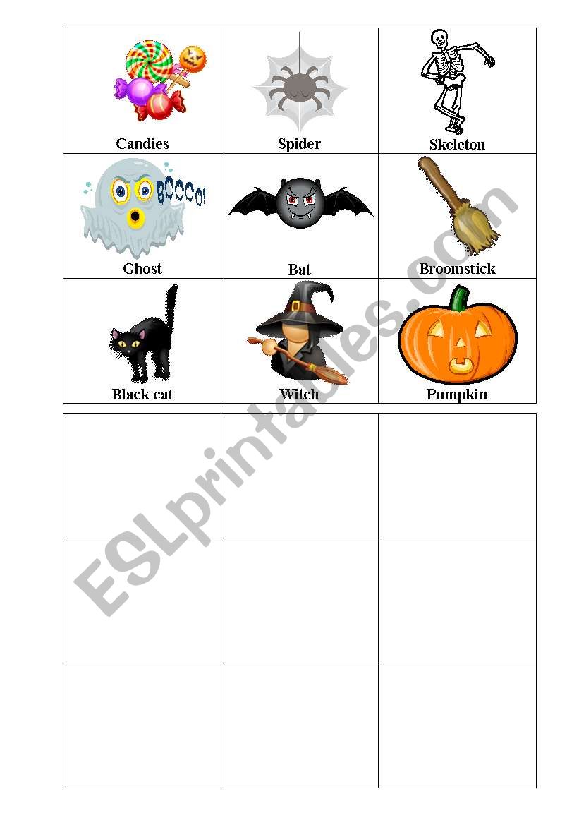 Halloween Bingo worksheet