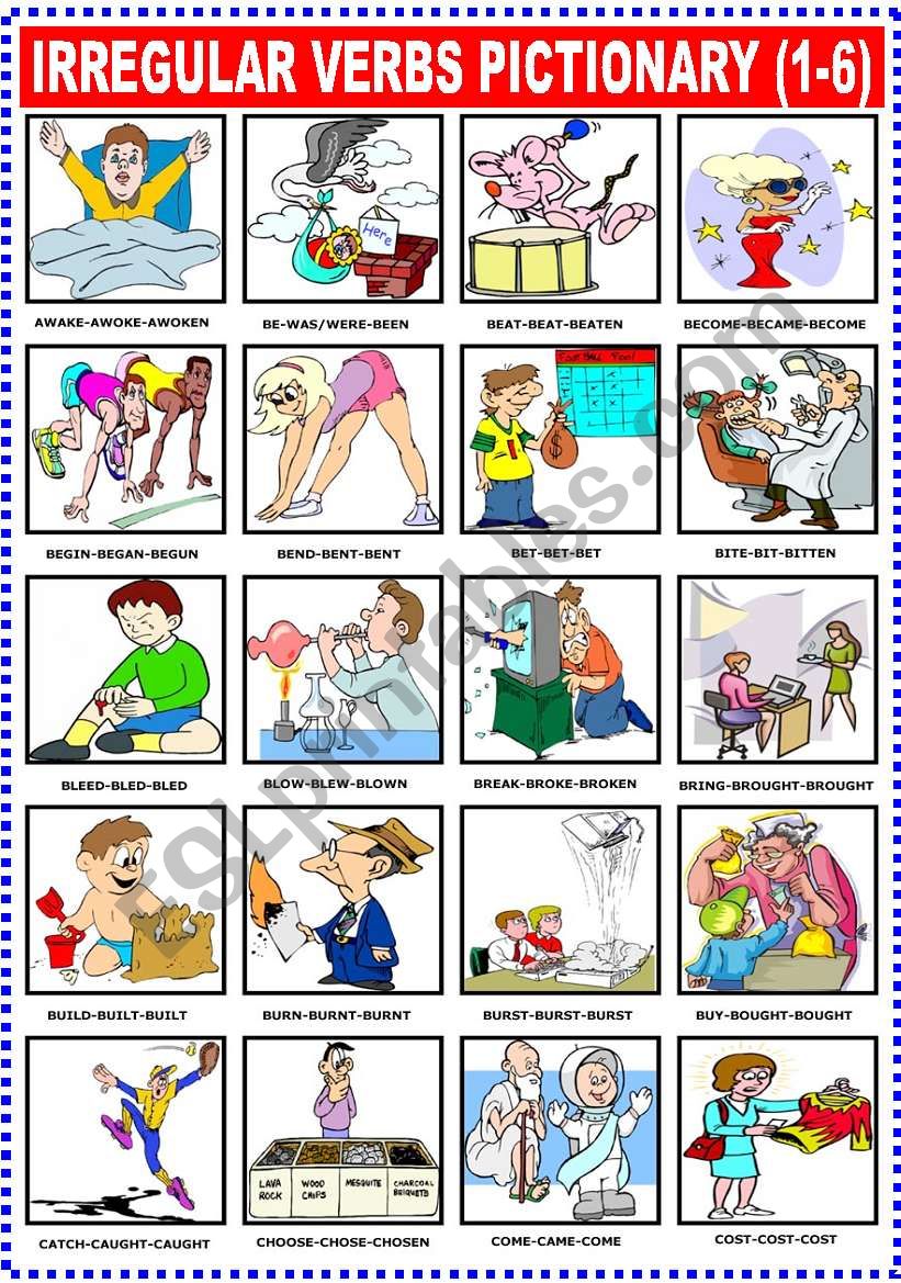 IRREGULAR VERBS PICTIONARY (1-6)