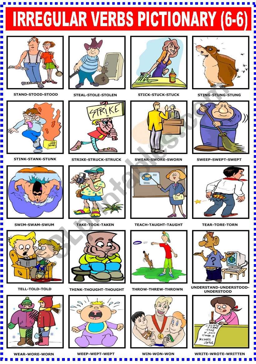 IRREGULAR VERBS PICTIONARY (6-6)