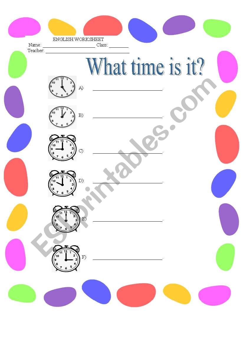 THE TIME worksheet