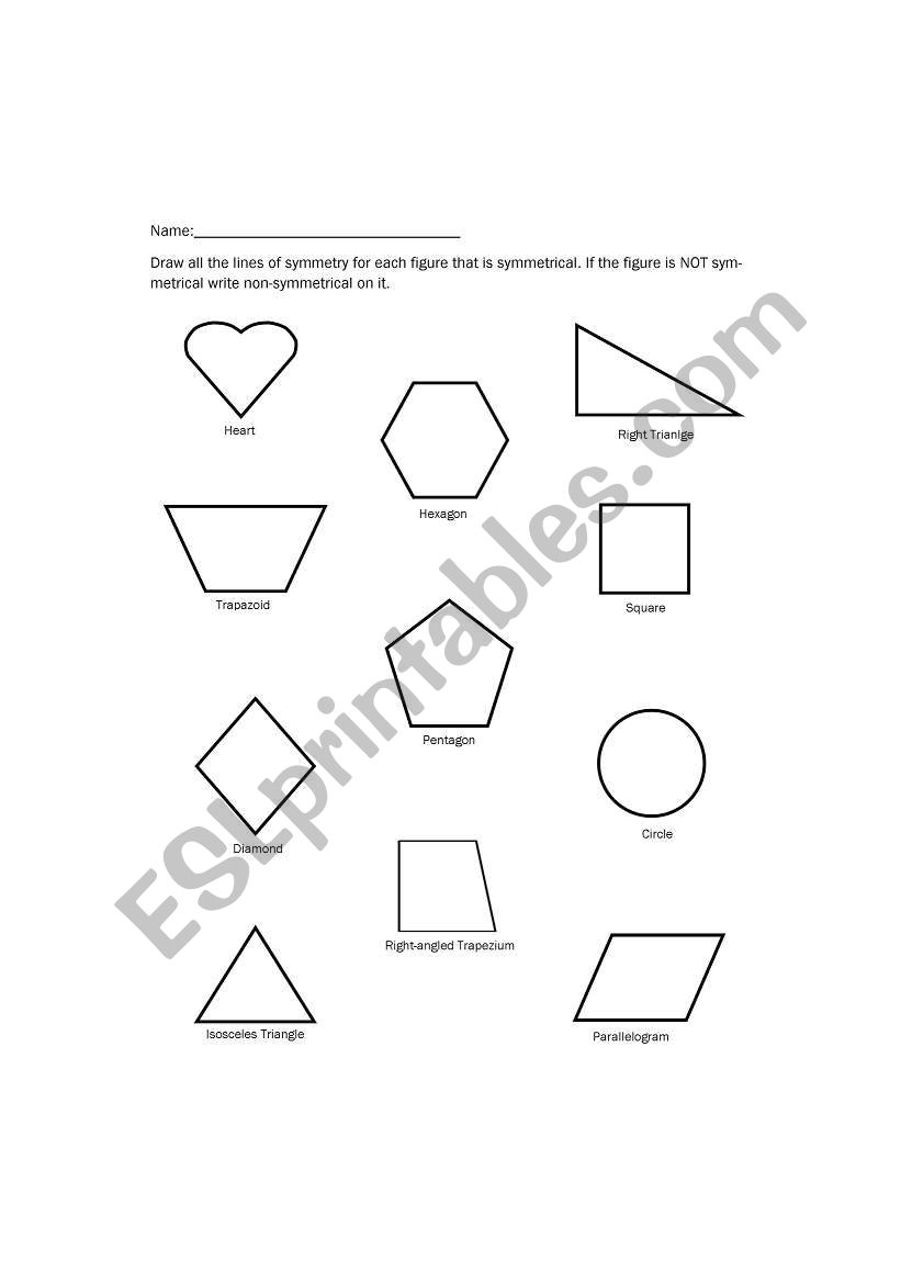 symmetry shape worksheet worksheet