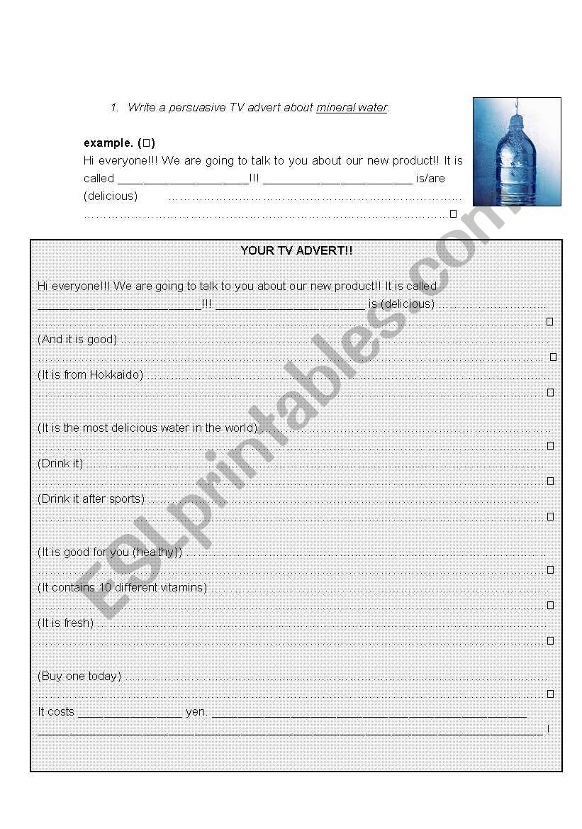 TV Advert - Persuasion 4 worksheet