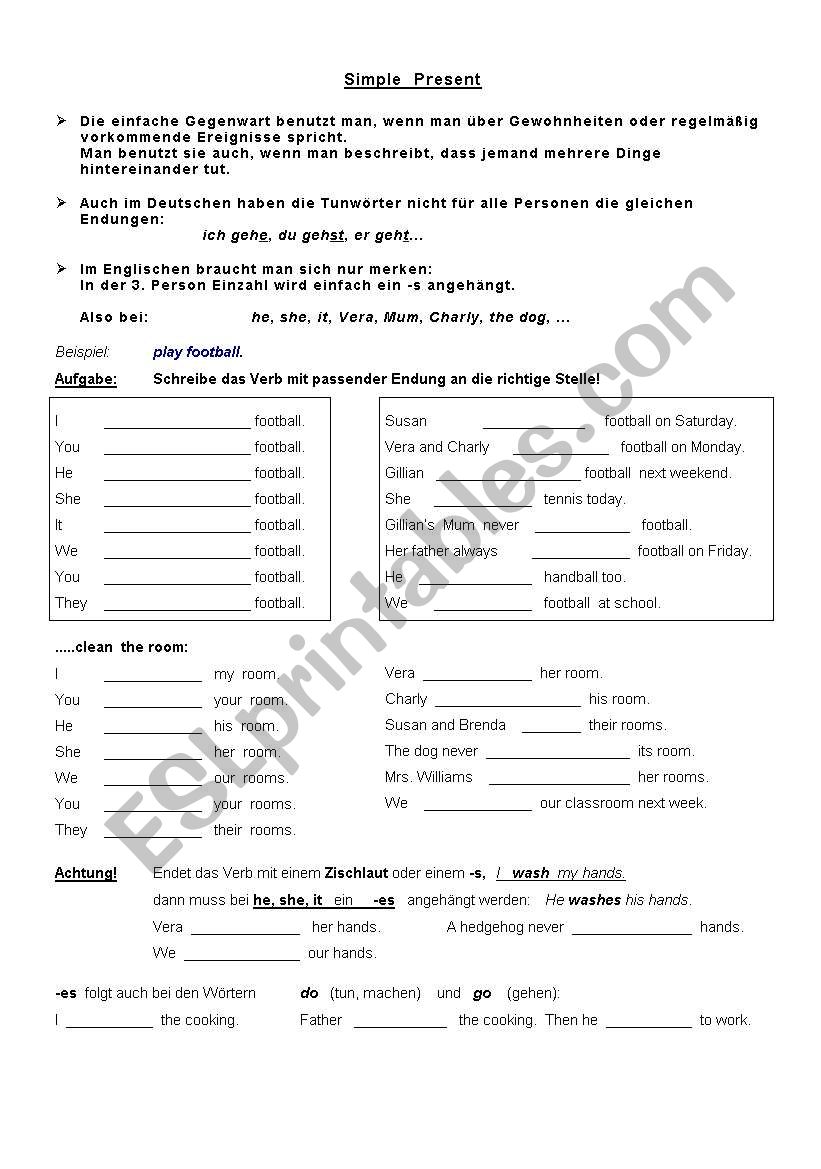 simple present worksheet