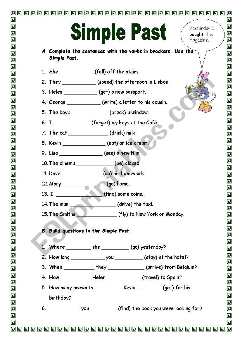 Simple Past - regular and irregular verbs (17.02.09)