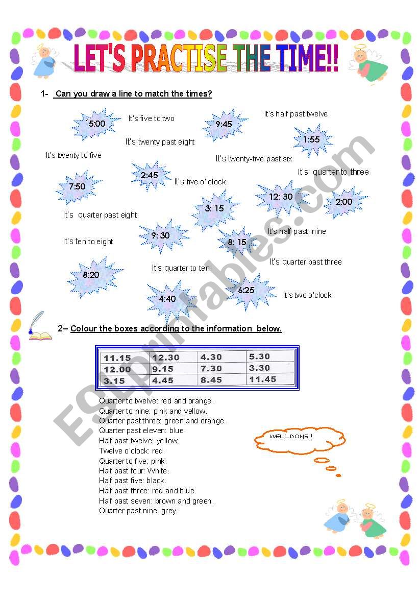 LETS PRACTISE THE TIME! worksheet