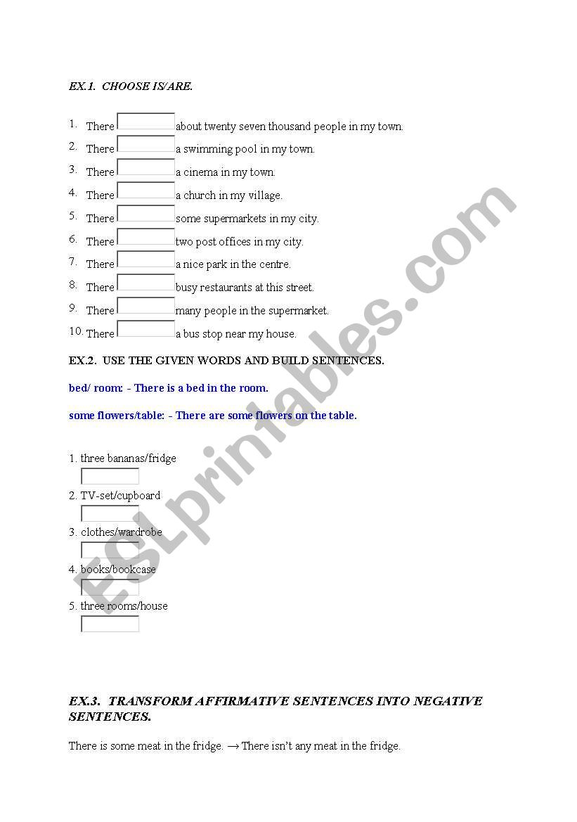 There is/are worksheet
