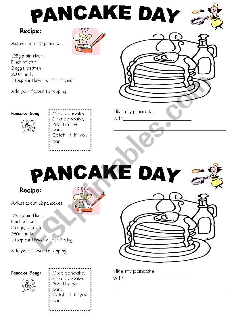 pancake day activities printable