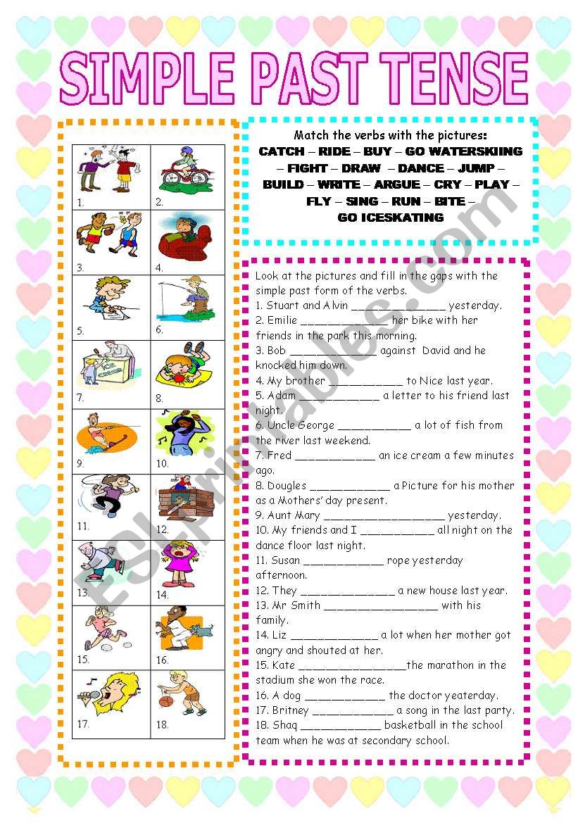 Simple past tense worksheet