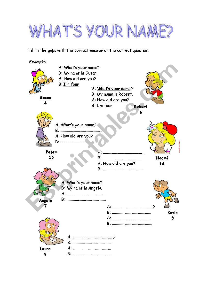 Whats your name? worksheet