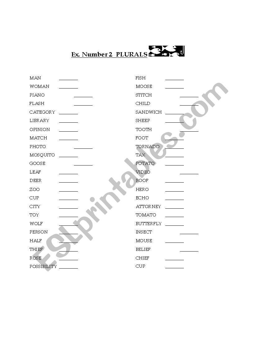 Plurals worksheet