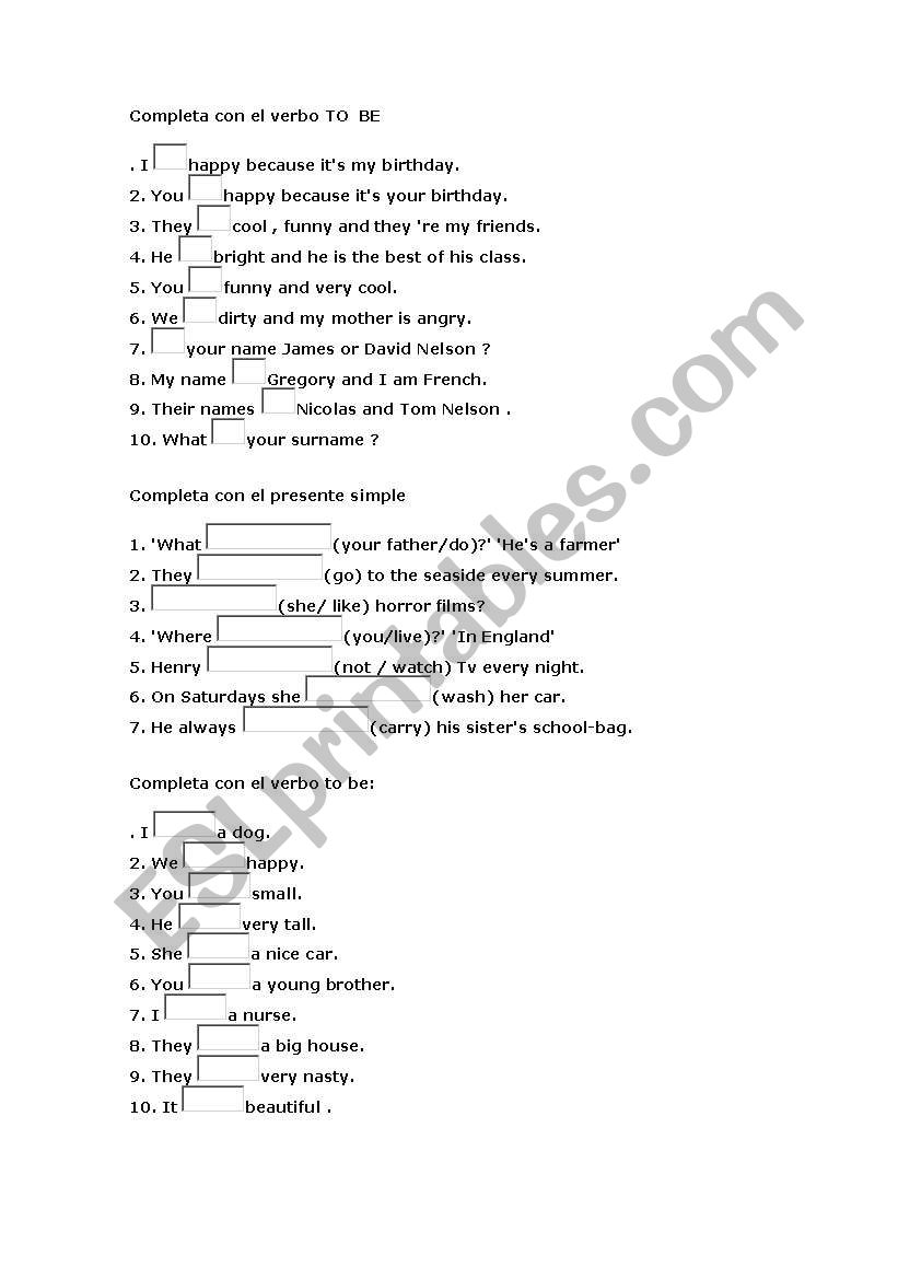 easy grammar worksheet