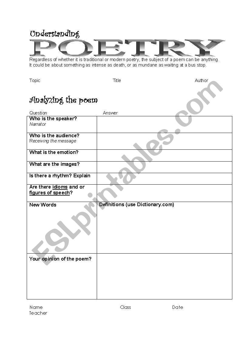 Advanced Level  worksheet