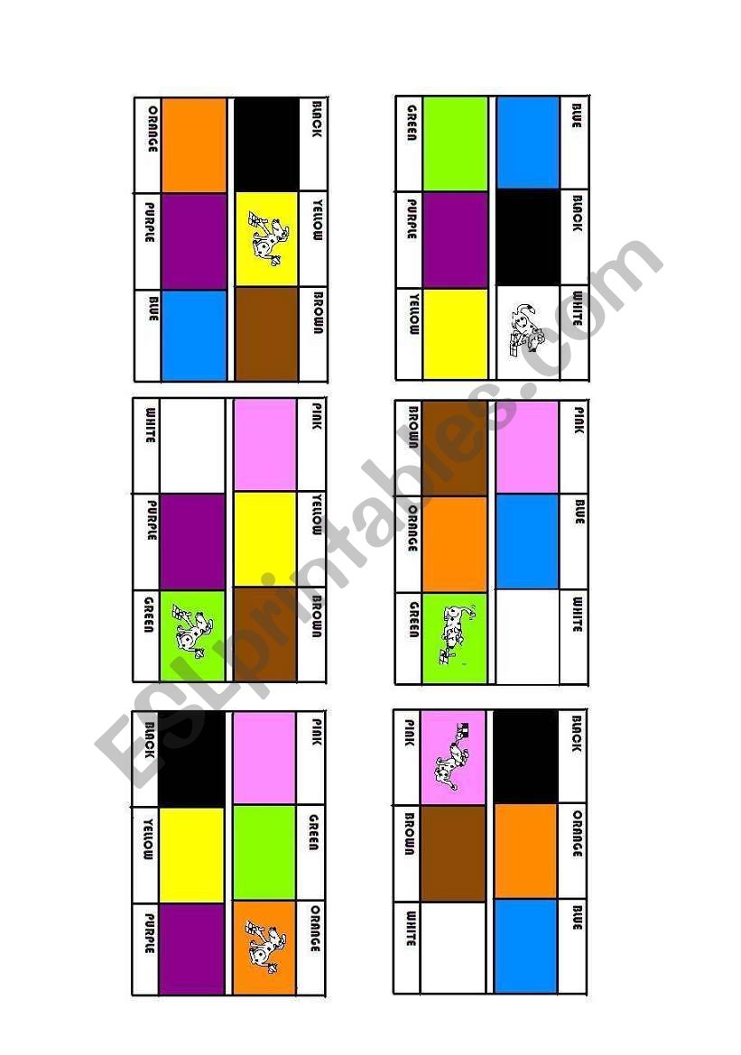 Play BINGO - colours worksheet