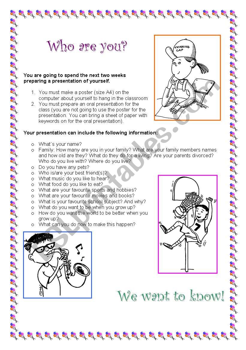 Who are you? worksheet