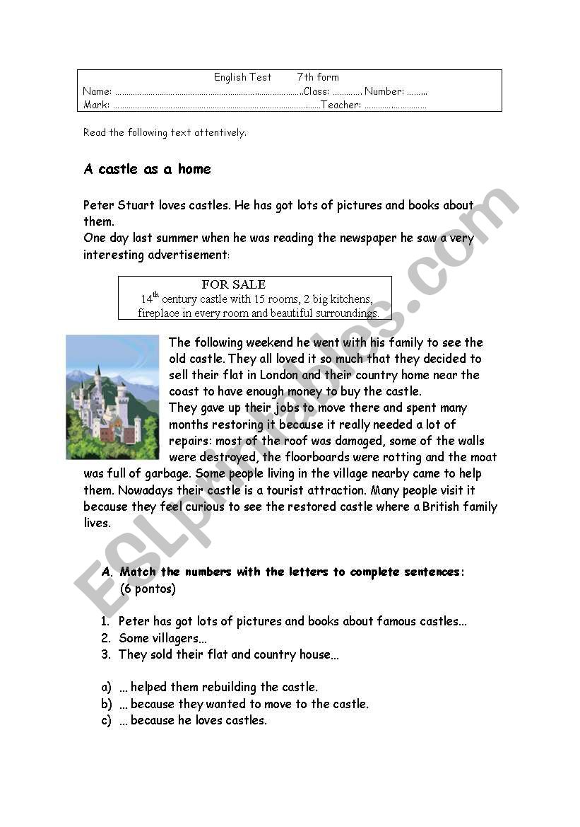 TEST worksheet