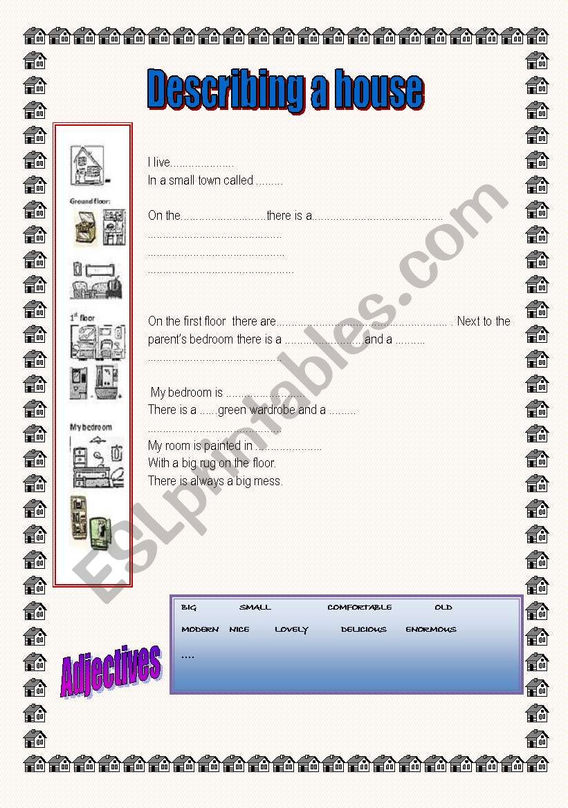 describing a house worksheet