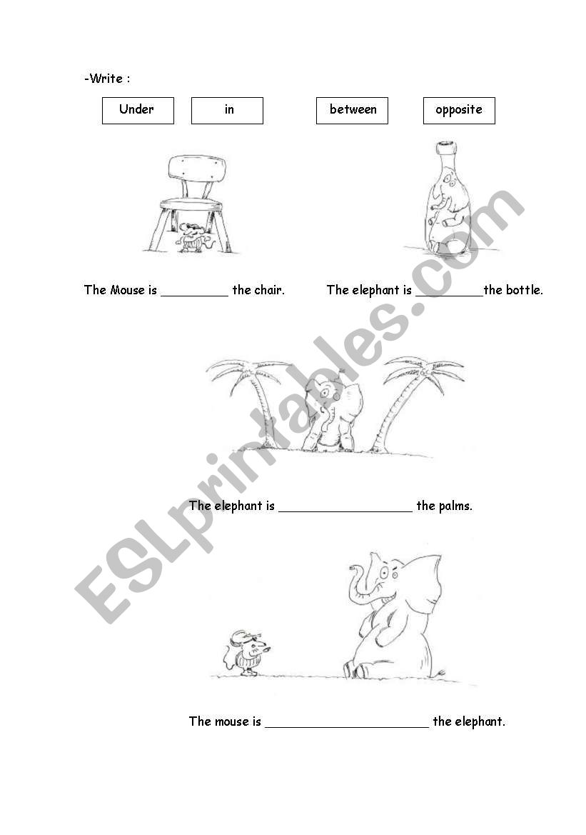 Prepositions worksheet