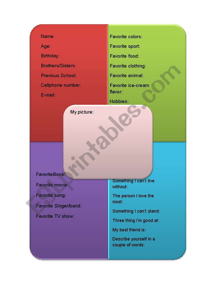 Icebreaker worksheet