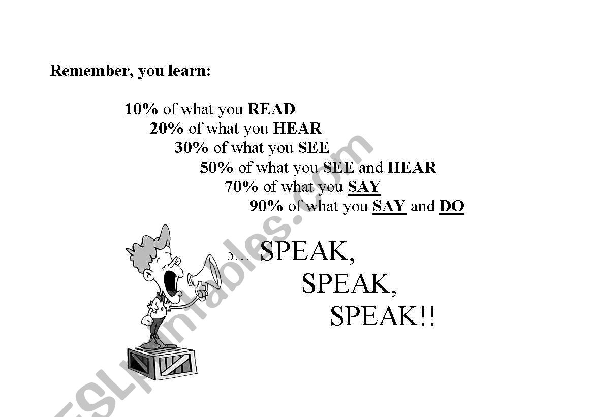 speak! class sign worksheet