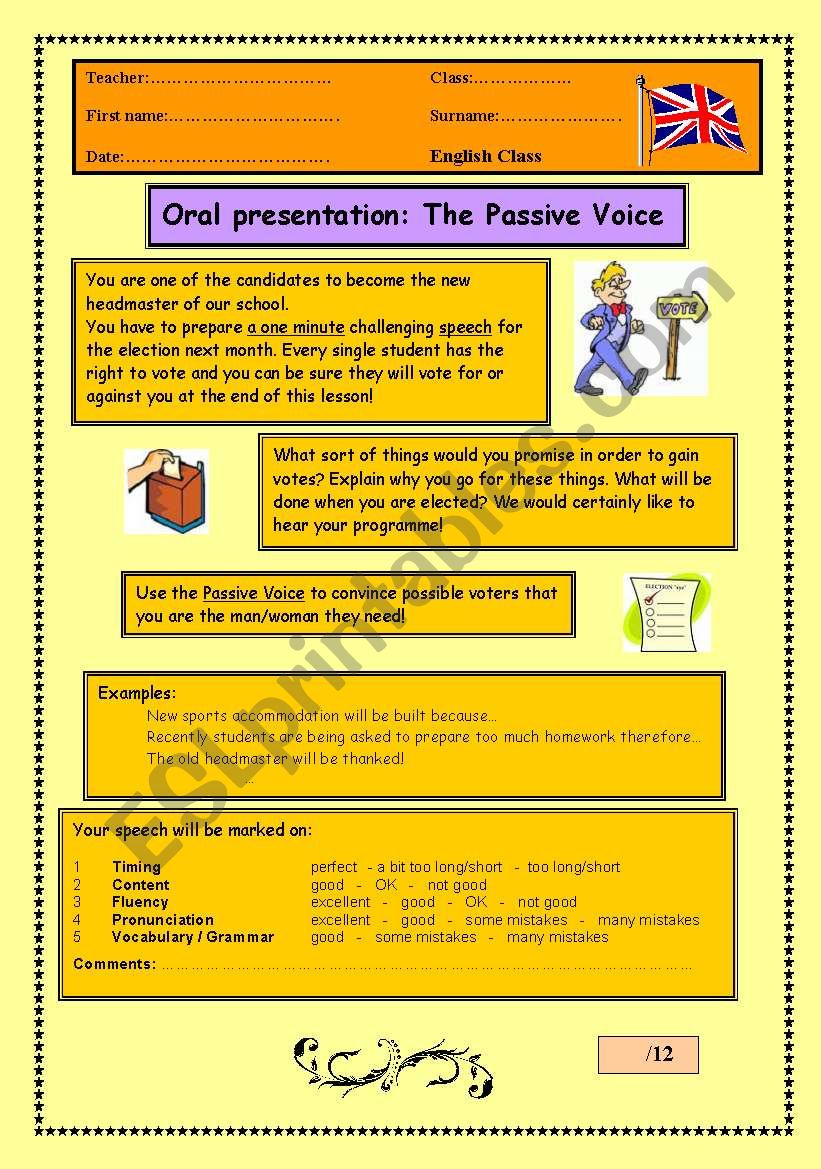Passive Voice Oral Presentation