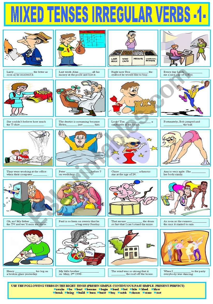 MIXED TENSES IRREGULAR VERBS -1-