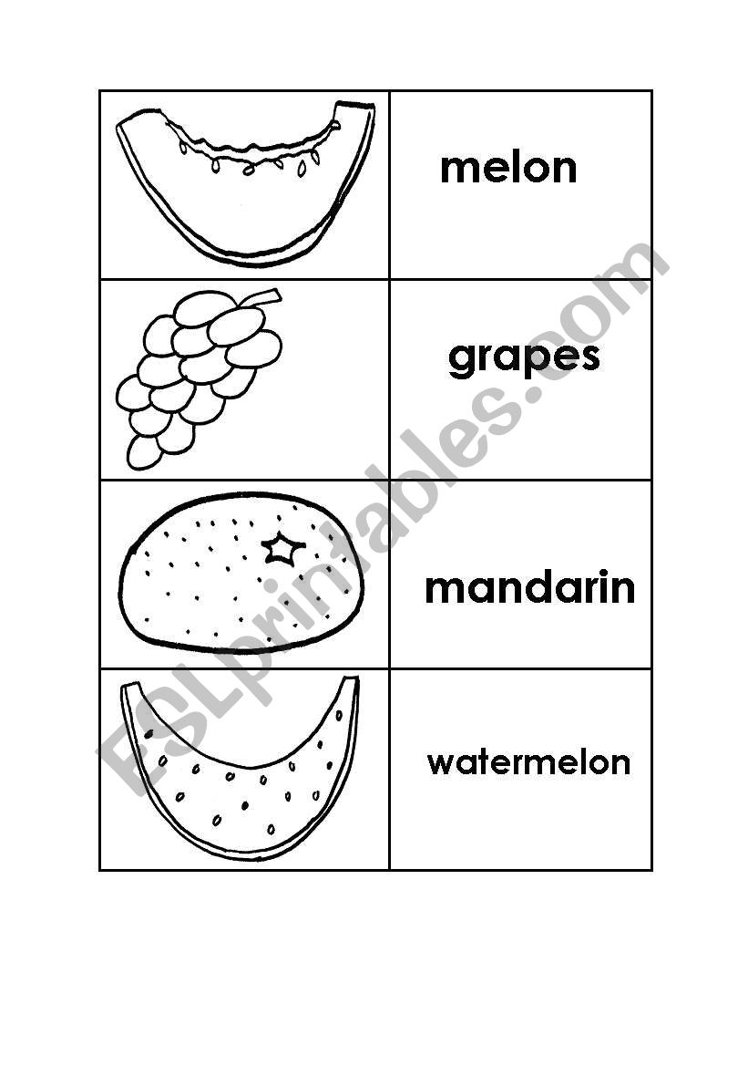 Fruits to play with children worksheet
