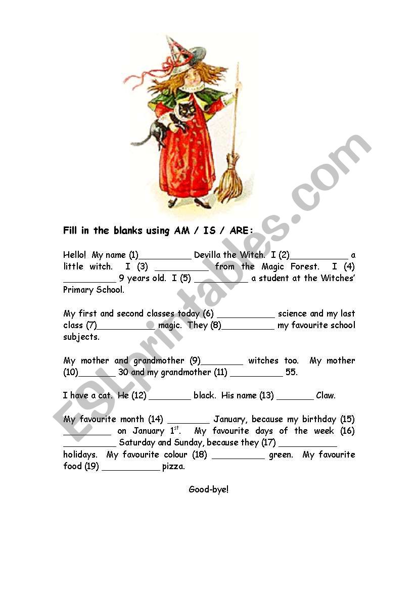 Devilla the Witch worksheet