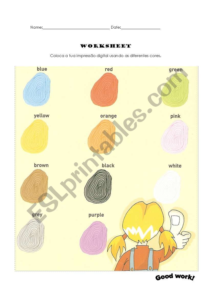 Colours worksheet