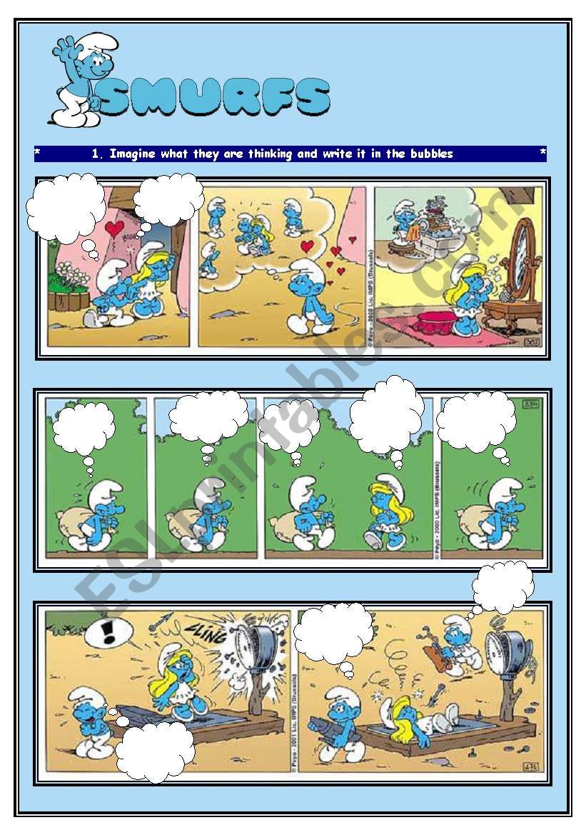 SMURFS II - COMIC STRIPS  worksheet