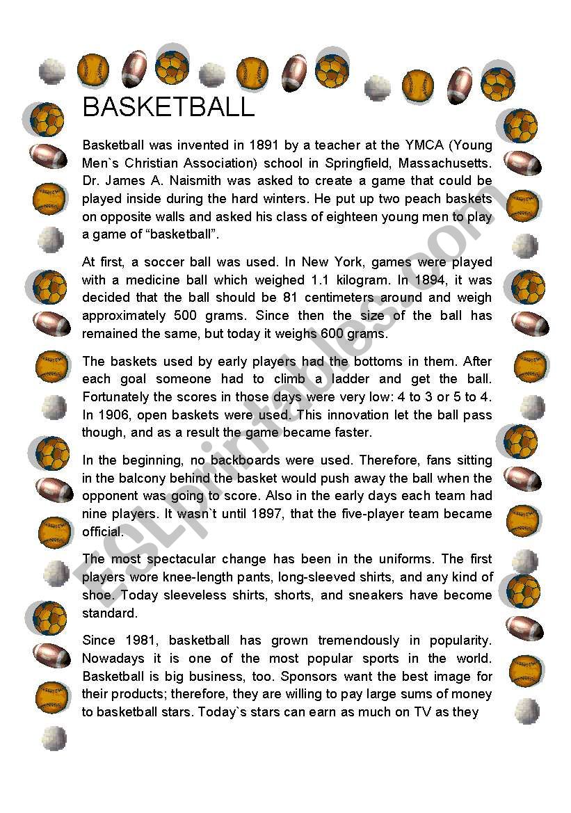 narrative essay about history of basketball