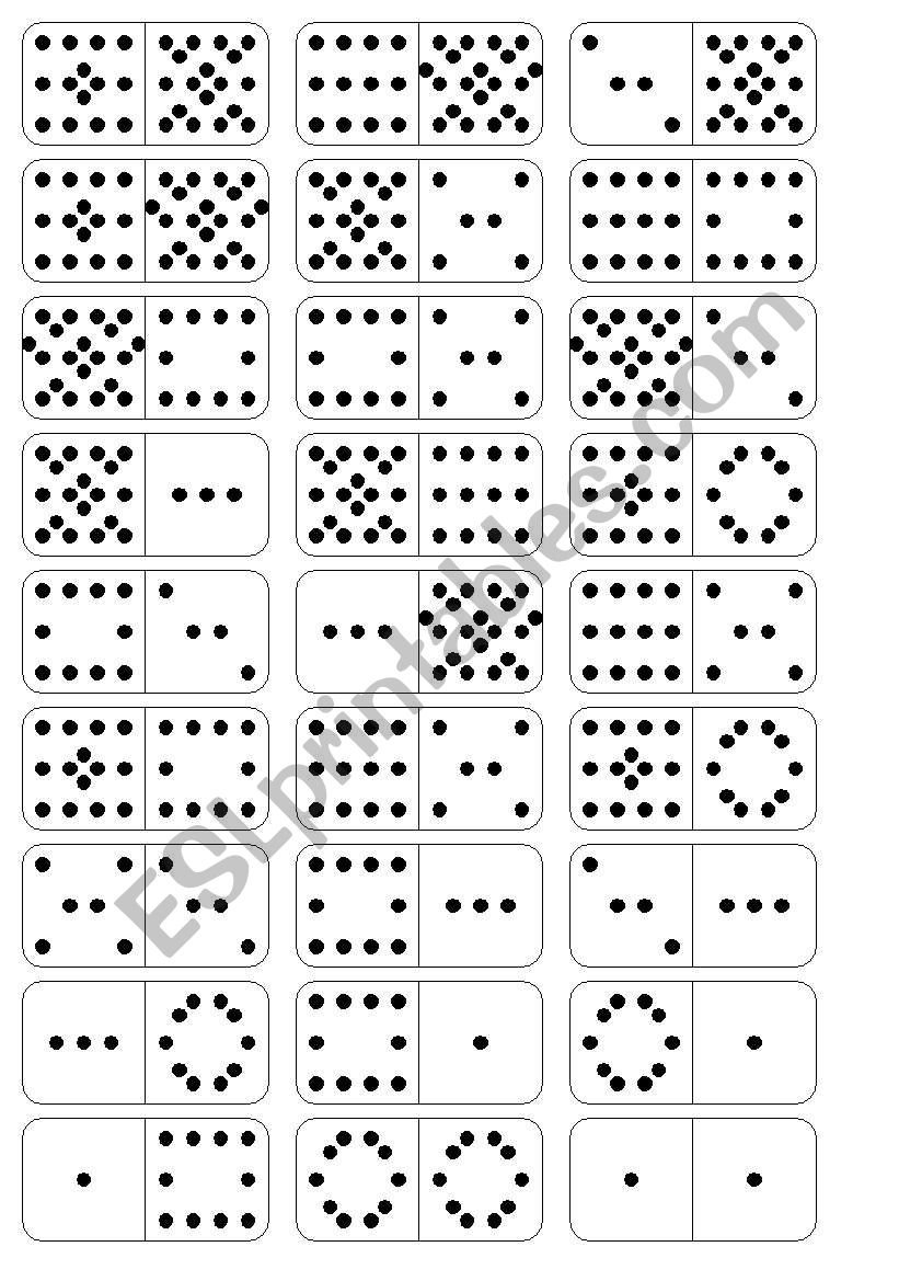 Dominoes worksheet