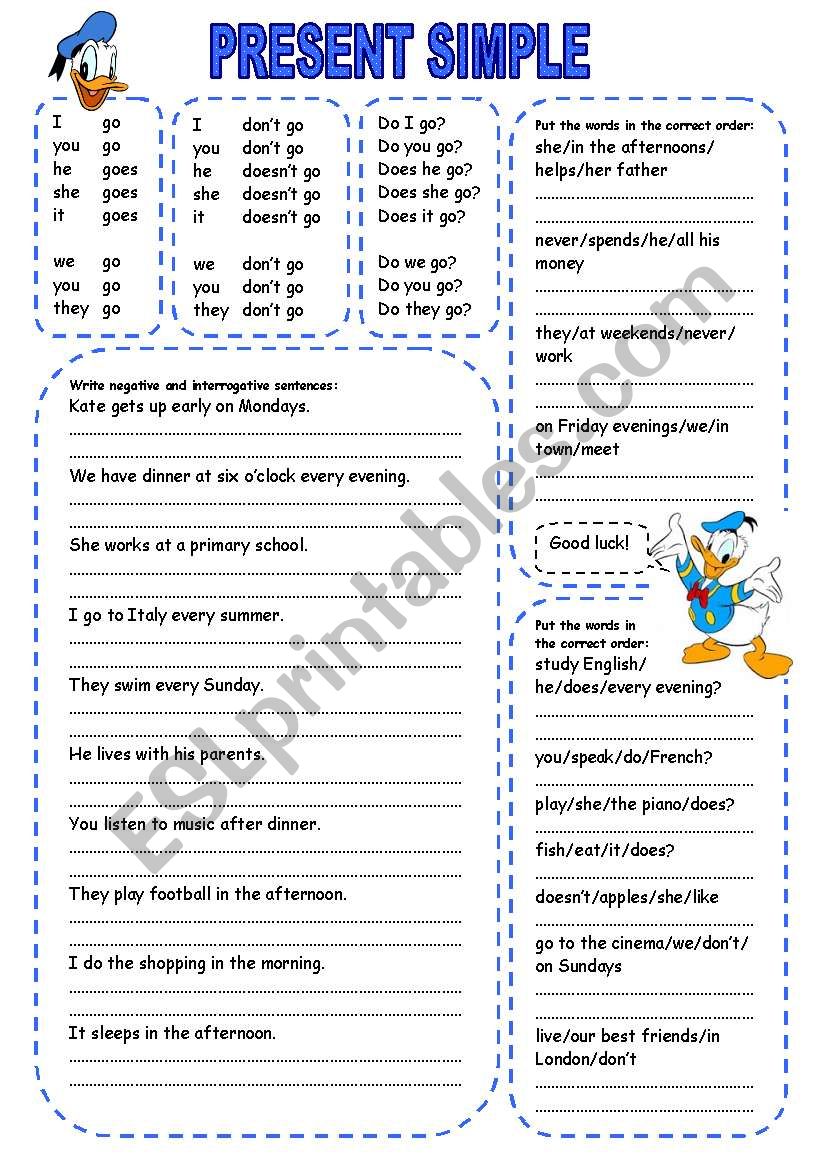 PRESENT SIMPLE (1) worksheet