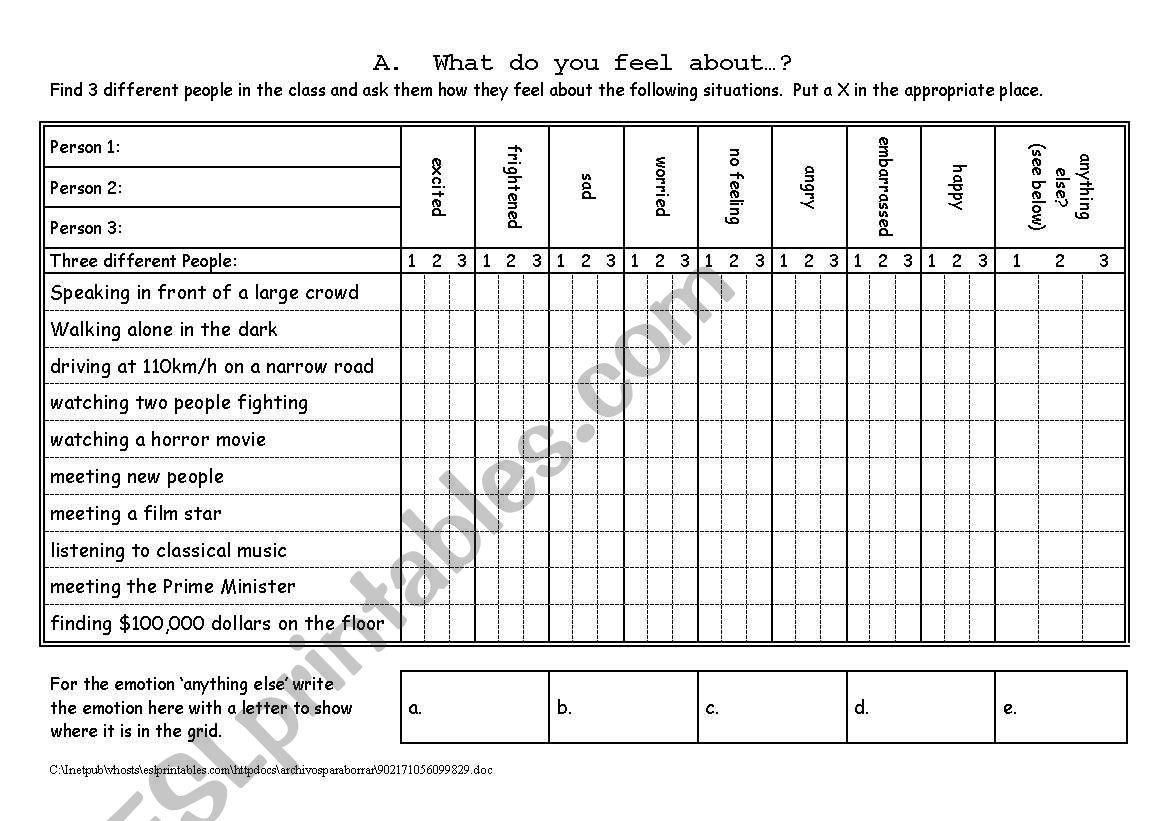 How do you feel about...?  A Class survey