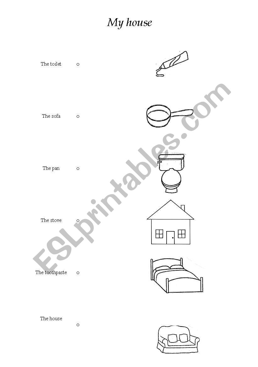 my house match worksheet