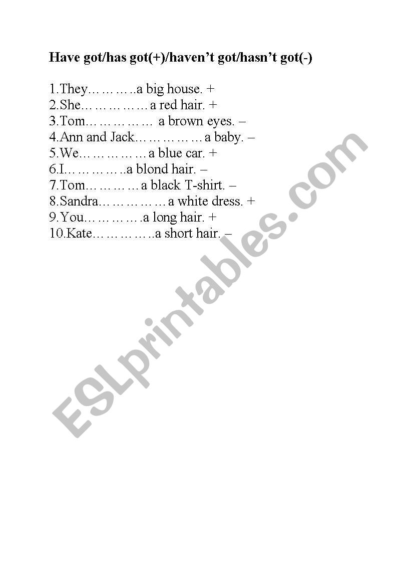 have got worksheet