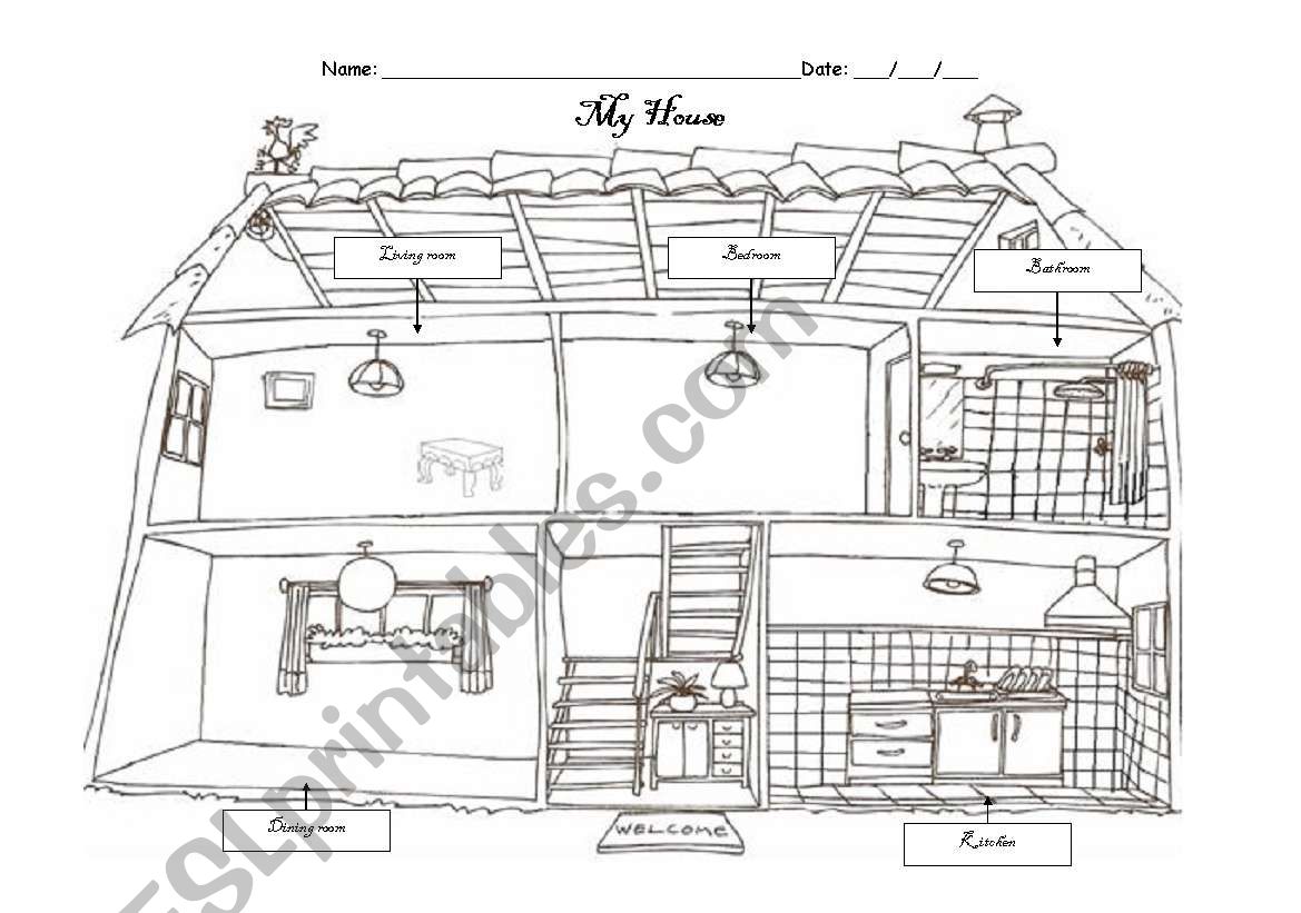 House and furniture worksheet