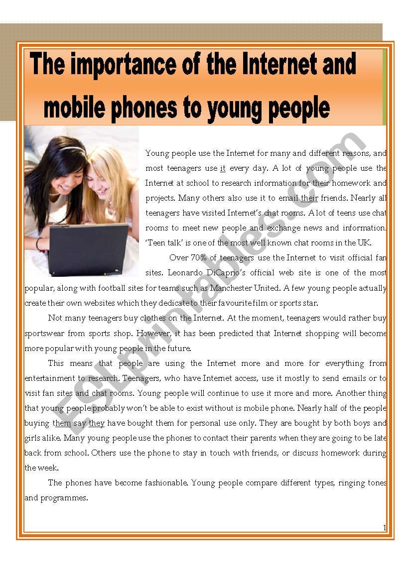 The importance of the internet and mobile phones to young people