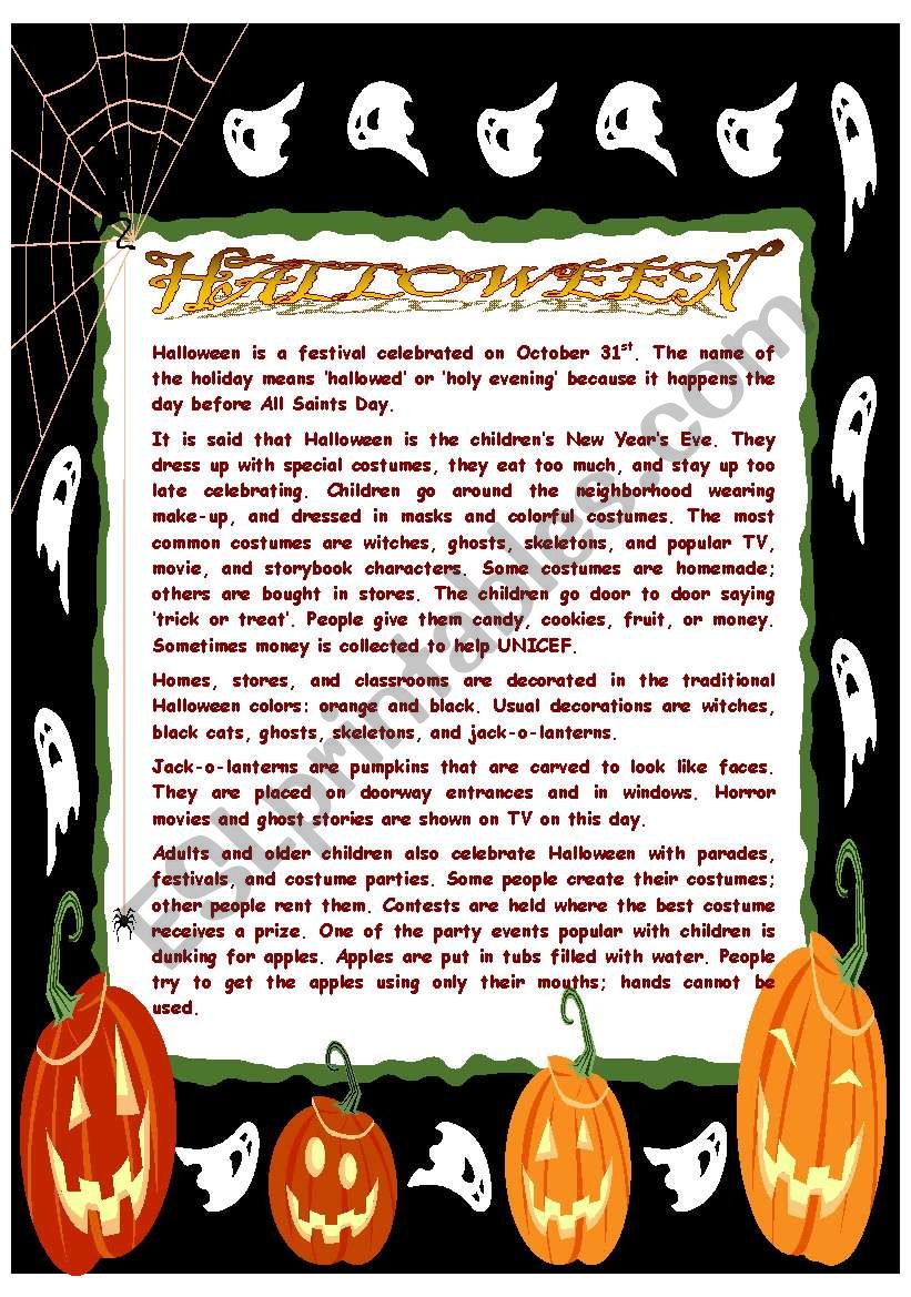 Halloween worksheet