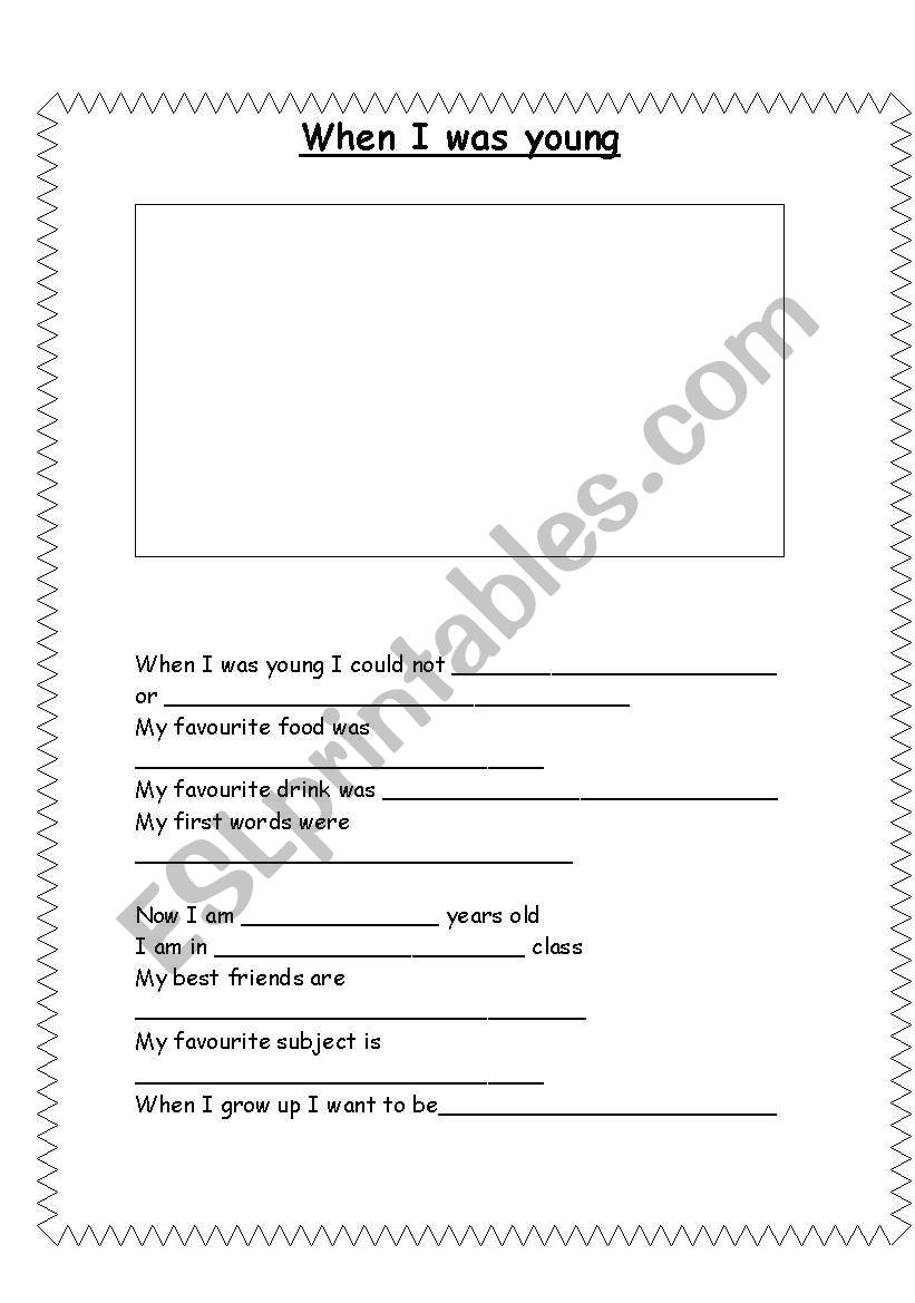 When I was young worksheet