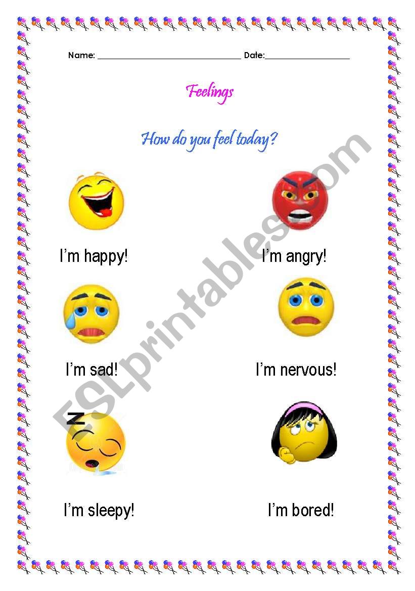 Feelings worksheet