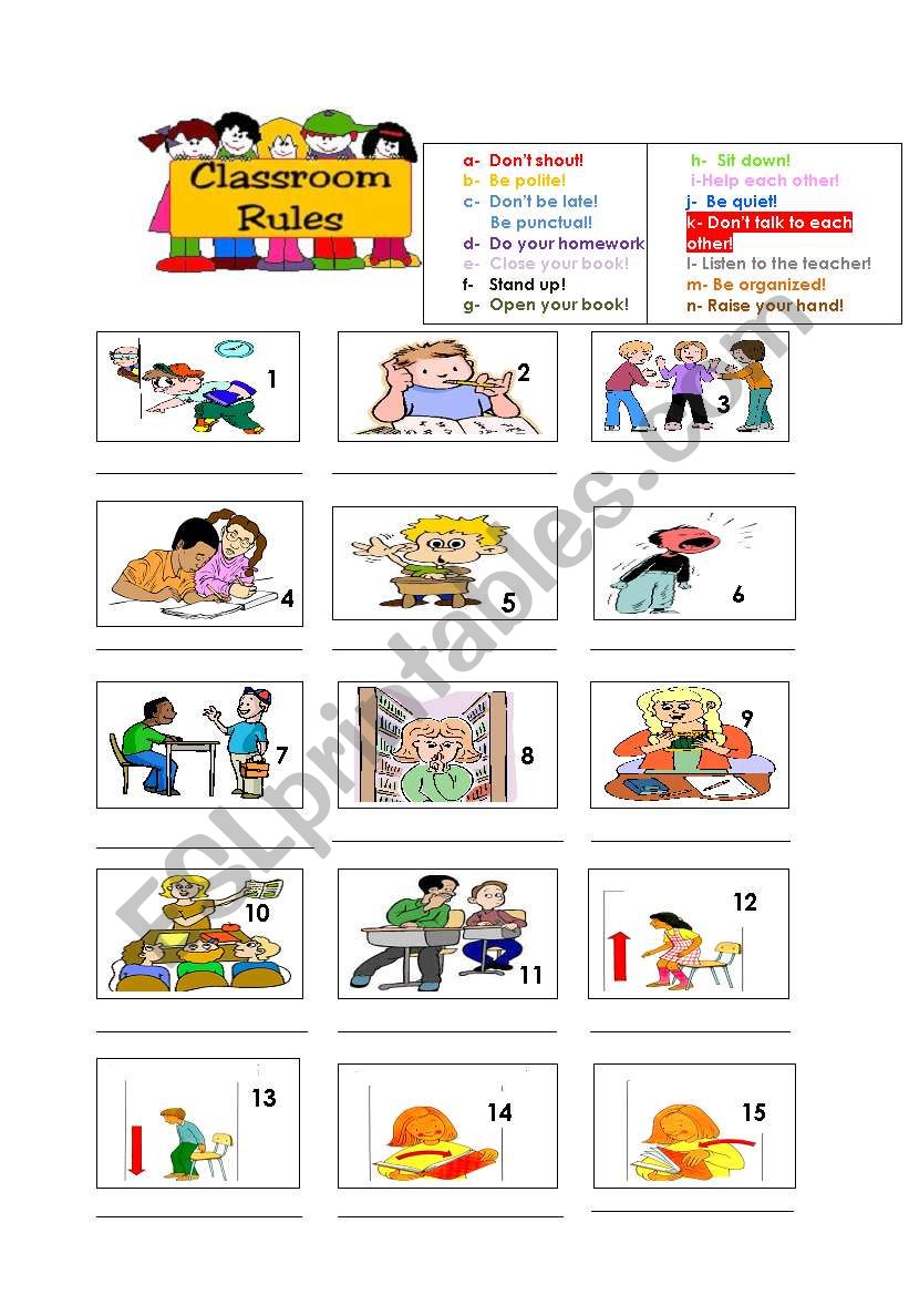 Classroom Rules! worksheet