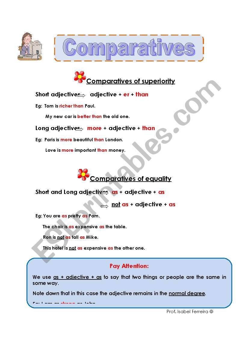 Comparatives of superiority and equality - transparency